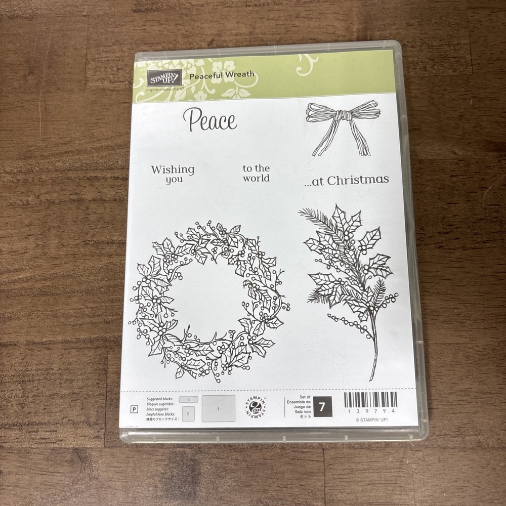 Stampin' Up! Peaceful Wreath Stamp Set 139794 Christmas Holiday Photopolymer